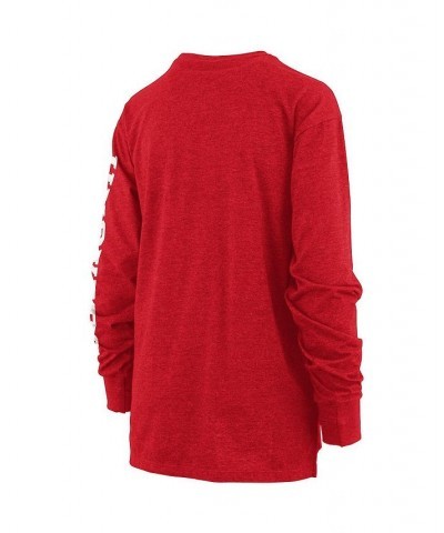 Women's Scarlet Nebraska Huskers Plus Size Two-Hit Canyon Long Sleeve T-shirt Red $28.20 Tops