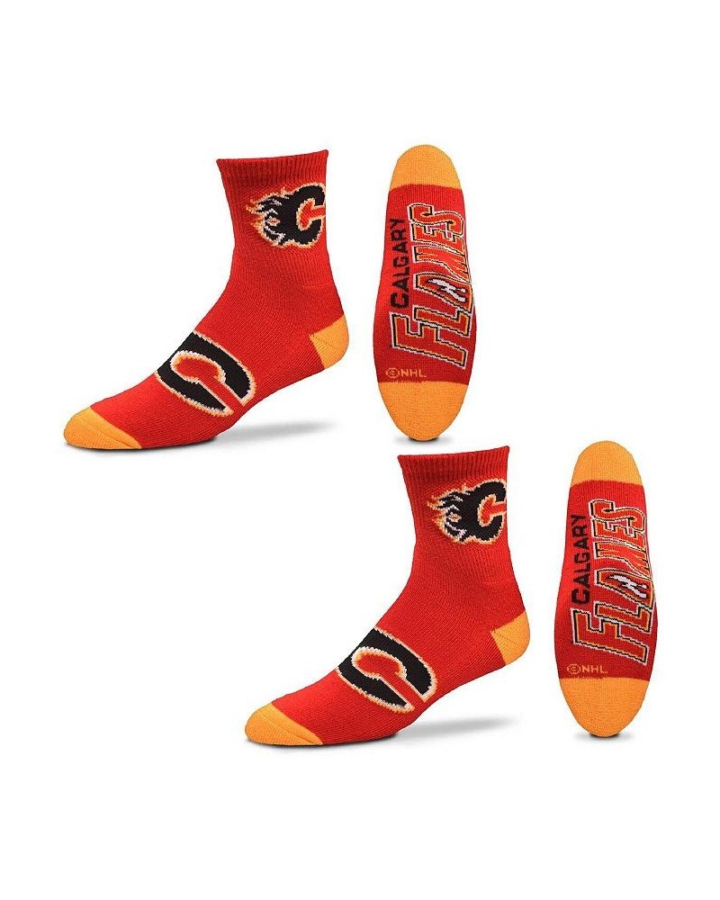 Women's Calgary Flames Quarter-Length Socks Two-Pack Set Multi $15.00 Socks