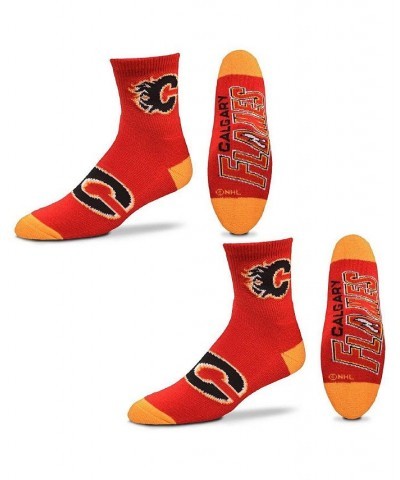 Women's Calgary Flames Quarter-Length Socks Two-Pack Set Multi $15.00 Socks