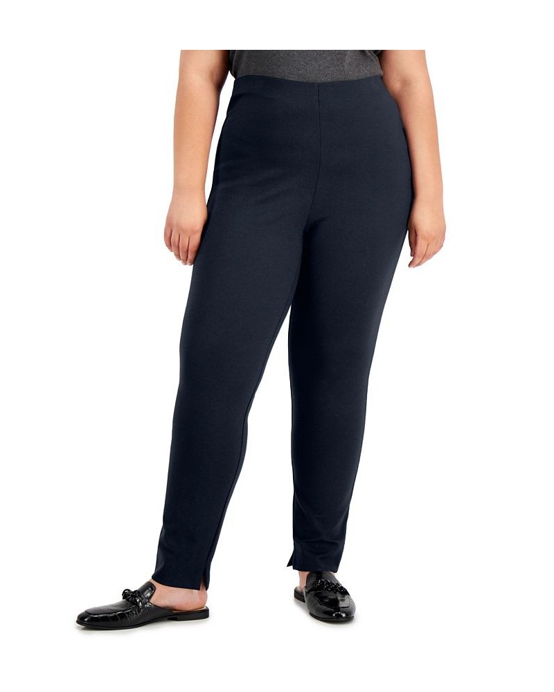 Plus Size Split Hem Pull-On Pants Modern Navy $22.26 Pants