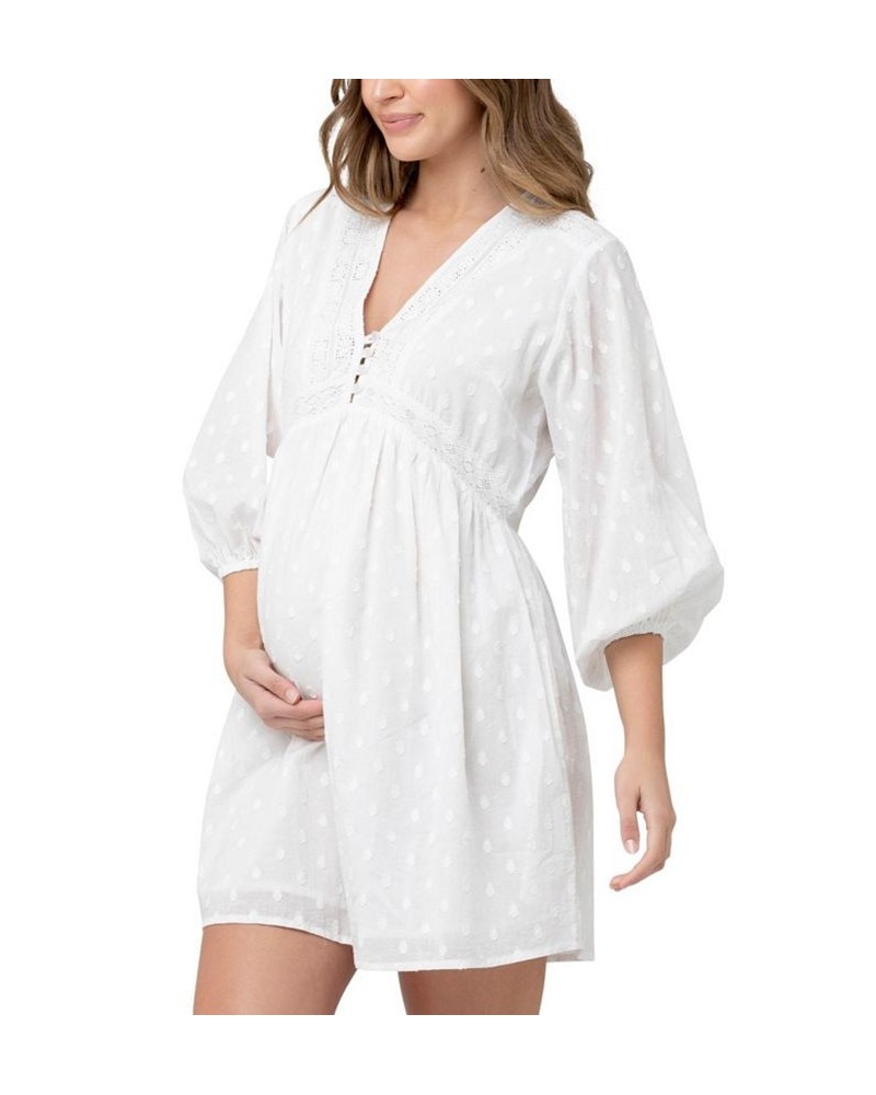 Valentina Embroidered Long Sleeve White Dress White $37.76 Dresses