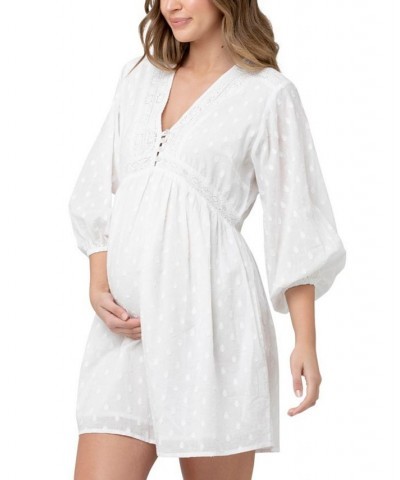 Valentina Embroidered Long Sleeve White Dress White $37.76 Dresses