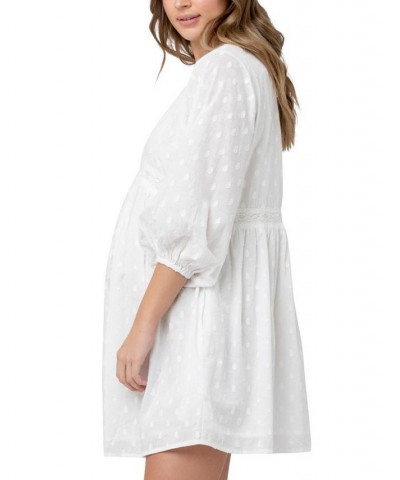 Valentina Embroidered Long Sleeve White Dress White $37.76 Dresses