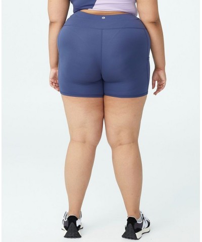 Trendy Plus Size Active Ultra Soft Pocket Bike Shorts Vintage-Like Navy $17.20 Shorts