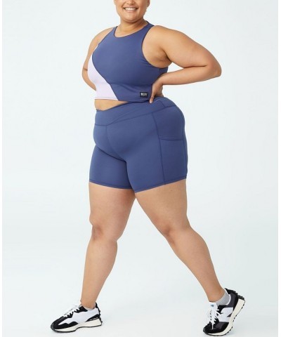 Trendy Plus Size Active Ultra Soft Pocket Bike Shorts Vintage-Like Navy $17.20 Shorts