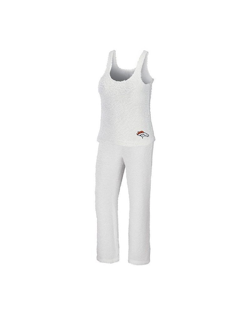 Women's Cream Denver Broncos Cozy Scoop Neck Tank Top Pants Sleep Set Cream $36.00 Pajama