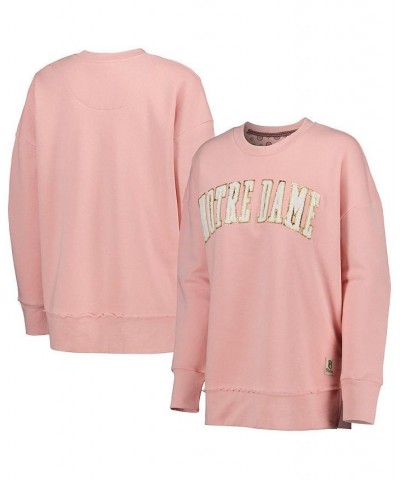 Women's Pink Notre Dame Fighting Irish La Jolla Fleece Pullover Sweatshirt Pink $40.18 Sweatshirts