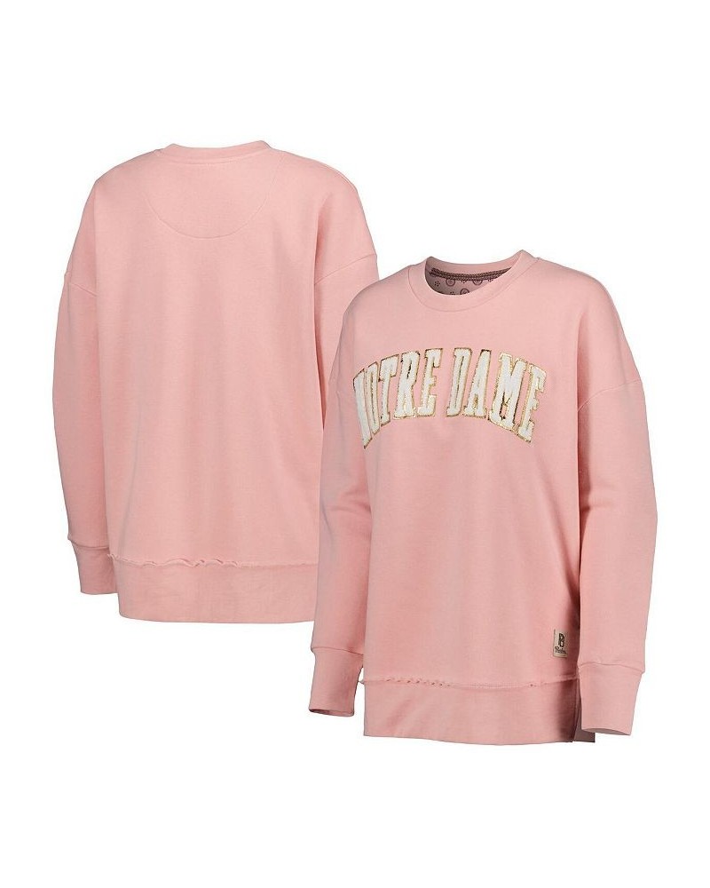 Women's Pink Notre Dame Fighting Irish La Jolla Fleece Pullover Sweatshirt Pink $40.18 Sweatshirts