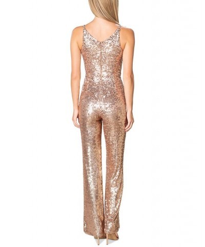 Women's Charlie Sequin Jumpsuit Soft Gold Multi $64.22 Pants