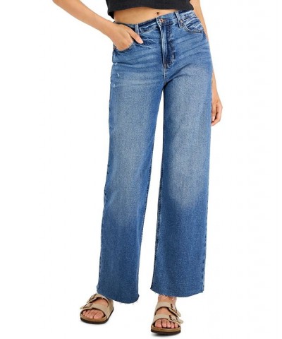 Juniors' Distressed Knee Wide Leg Jeans Vipacco $14.57 Jeans