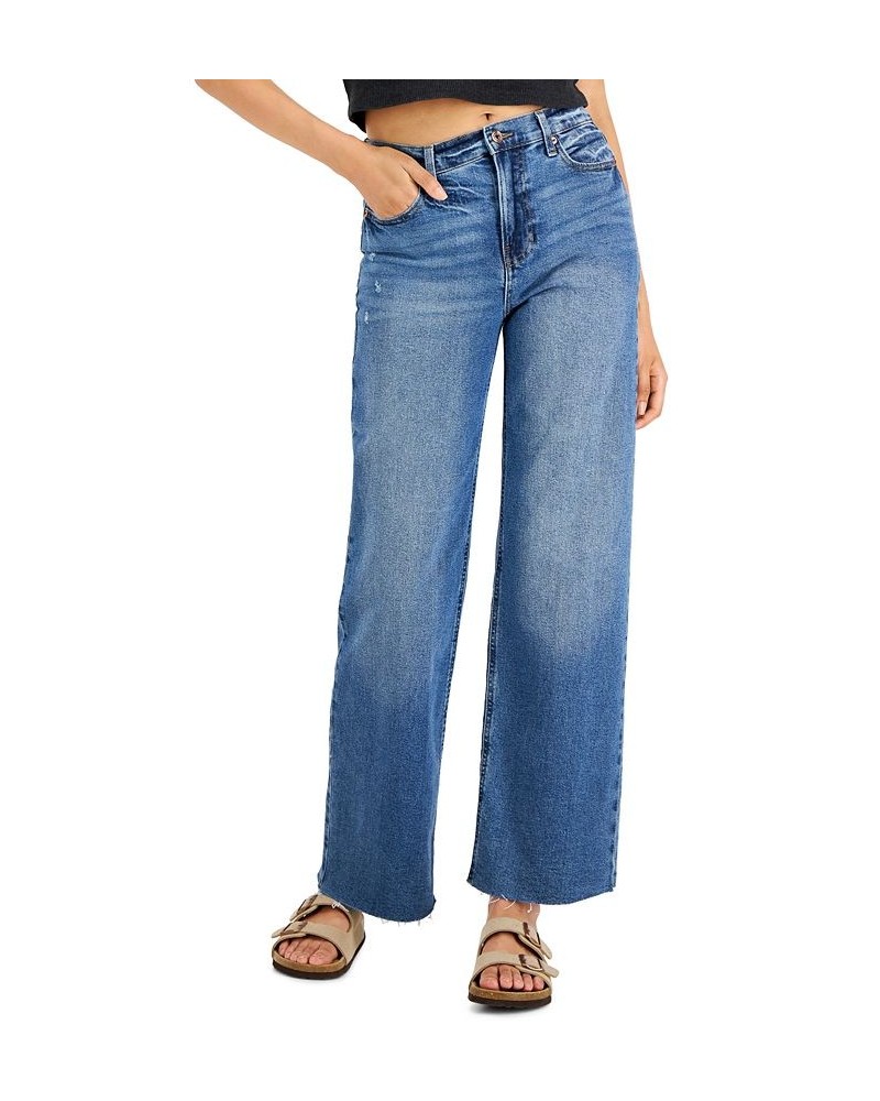 Juniors' Distressed Knee Wide Leg Jeans Vipacco $14.57 Jeans