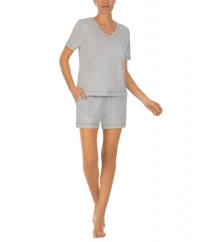 Women's Short-Sleeve Boxer Pajamas Set Gray $20.68 Sleepwear