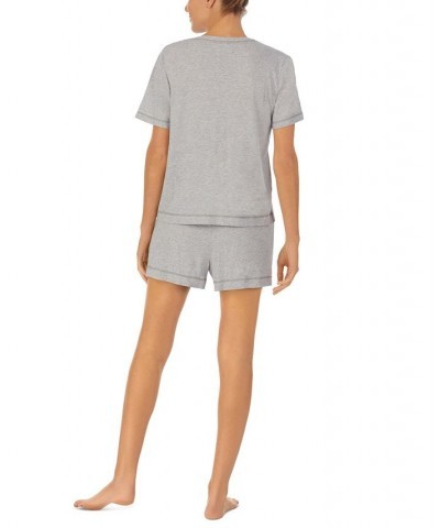 Women's Short-Sleeve Boxer Pajamas Set Gray $20.68 Sleepwear