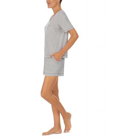 Women's Short-Sleeve Boxer Pajamas Set Gray $20.68 Sleepwear