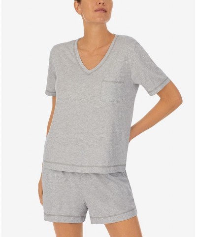 Women's Short-Sleeve Boxer Pajamas Set Gray $20.68 Sleepwear