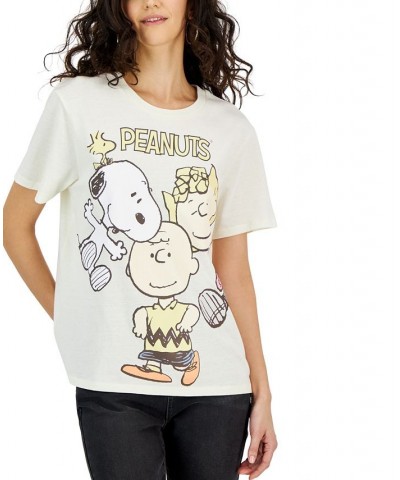 Juniors' Peanuts Graphic Crewneck T-Shirt Egret $10.63 Tops