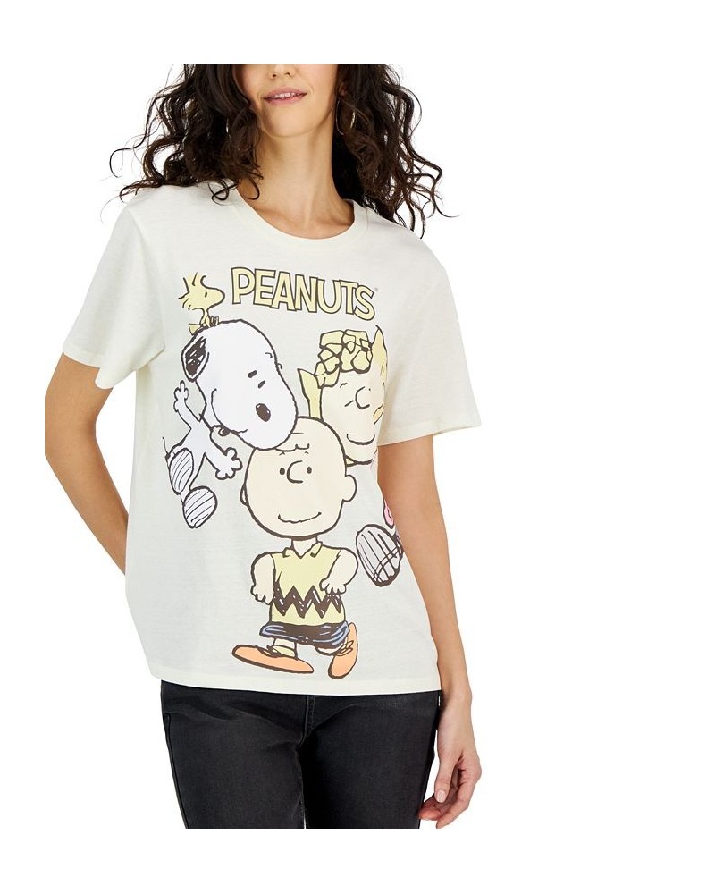 Juniors' Peanuts Graphic Crewneck T-Shirt Egret $10.63 Tops