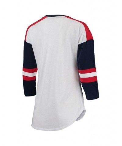 Women's White and Navy Boston Red Sox Base Runner 3/4-Sleeve V-Neck T-shirt White, Navy $23.65 Tops