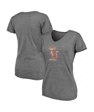 Women's Branded Heathered Gray Minnesota Golden Gophers Vault Primary Logo V-Neck Tri-Blend T-shirt Heathered Gray $21.59 Tops