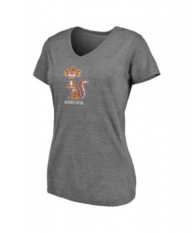 Women's Branded Heathered Gray Minnesota Golden Gophers Vault Primary Logo V-Neck Tri-Blend T-shirt Heathered Gray $21.59 Tops