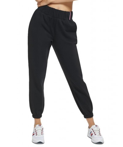 Women's Relaxed Fit Pull-On Logo Sweatpants Black $21.47 Pants