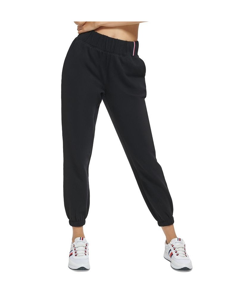 Women's Relaxed Fit Pull-On Logo Sweatpants Black $21.47 Pants