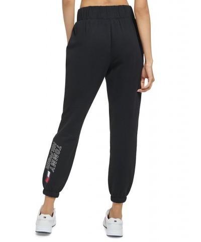 Women's Relaxed Fit Pull-On Logo Sweatpants Black $21.47 Pants