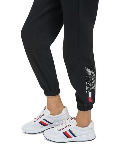 Women's Relaxed Fit Pull-On Logo Sweatpants Black $21.47 Pants