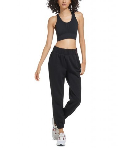 Women's Relaxed Fit Pull-On Logo Sweatpants Black $21.47 Pants