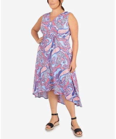 Plus Size Puff Paisley Dress Royal Multi $36.52 Dresses