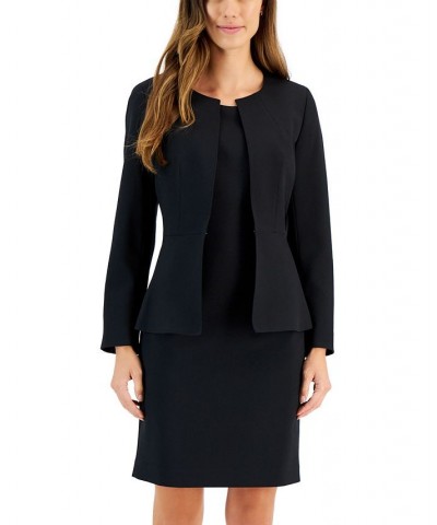 Peplum Crepe Sheath Dress Suit Regular and Petite Sizes Green $85.50 Suits