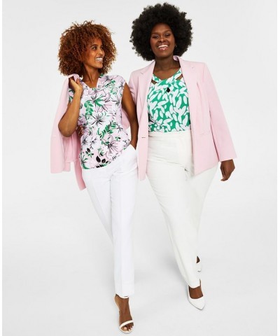 Plus Size Crepe One-Button Blazer Pink $35.70 Jackets