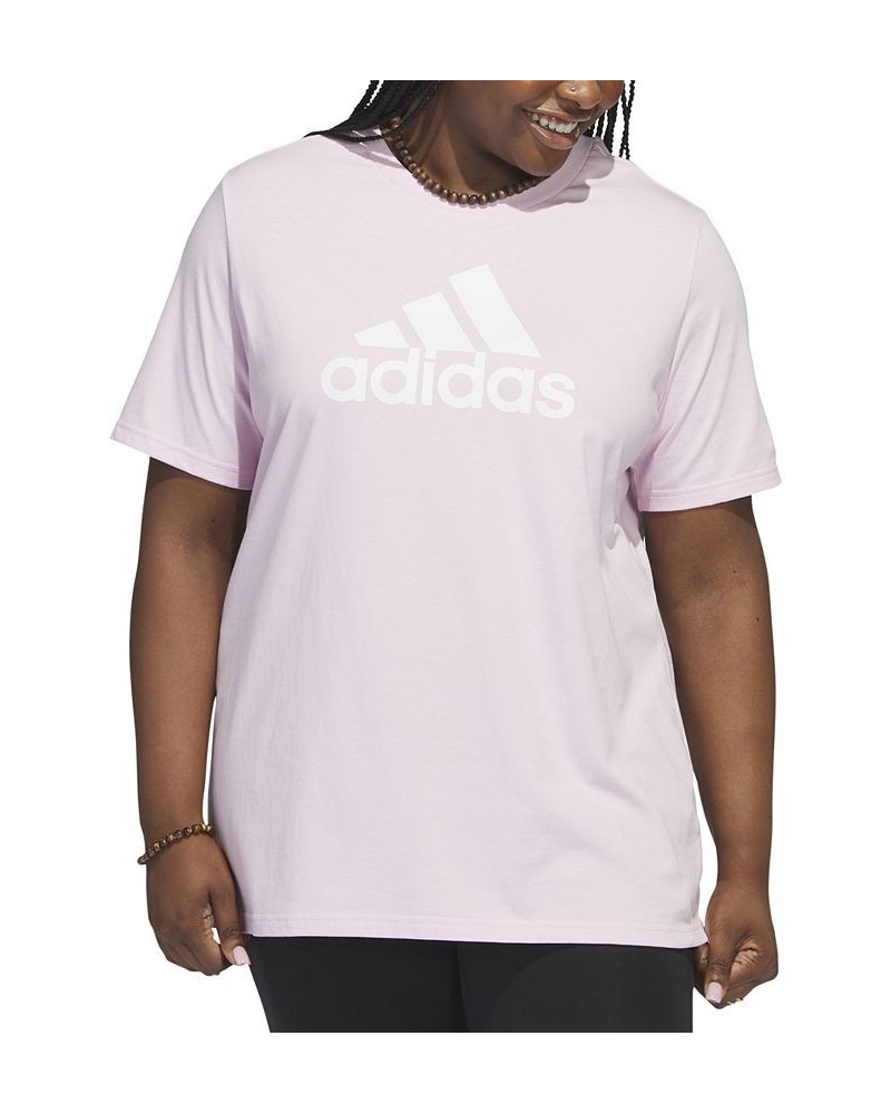 Plus Size Women's Badge of Sport Logo T-Shirt Clear Pink $13.44 Tops