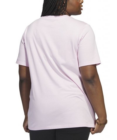 Plus Size Women's Badge of Sport Logo T-Shirt Clear Pink $13.44 Tops