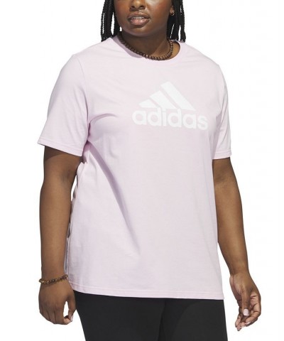 Plus Size Women's Badge of Sport Logo T-Shirt Clear Pink $13.44 Tops