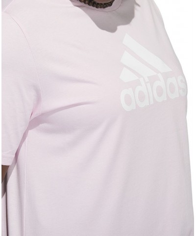 Plus Size Women's Badge of Sport Logo T-Shirt Clear Pink $13.44 Tops