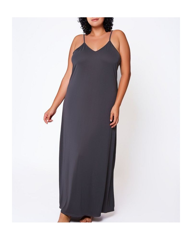 Lilliana Plus Size Modal Lounge Dress Gray $39.16 Lingerie