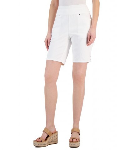 Women's Mid Rise Pull-On Bermuda Shorts White $17.15 Shorts