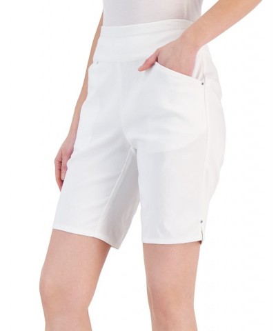 Women's Mid Rise Pull-On Bermuda Shorts White $17.15 Shorts