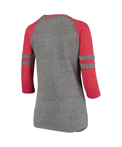 Women's by New Era Heathered Gray Washington Wizards Tri-Blend Lace-Up Raglan 3/4-Sleeve T-shirt Heathered Gray $22.55 Tops