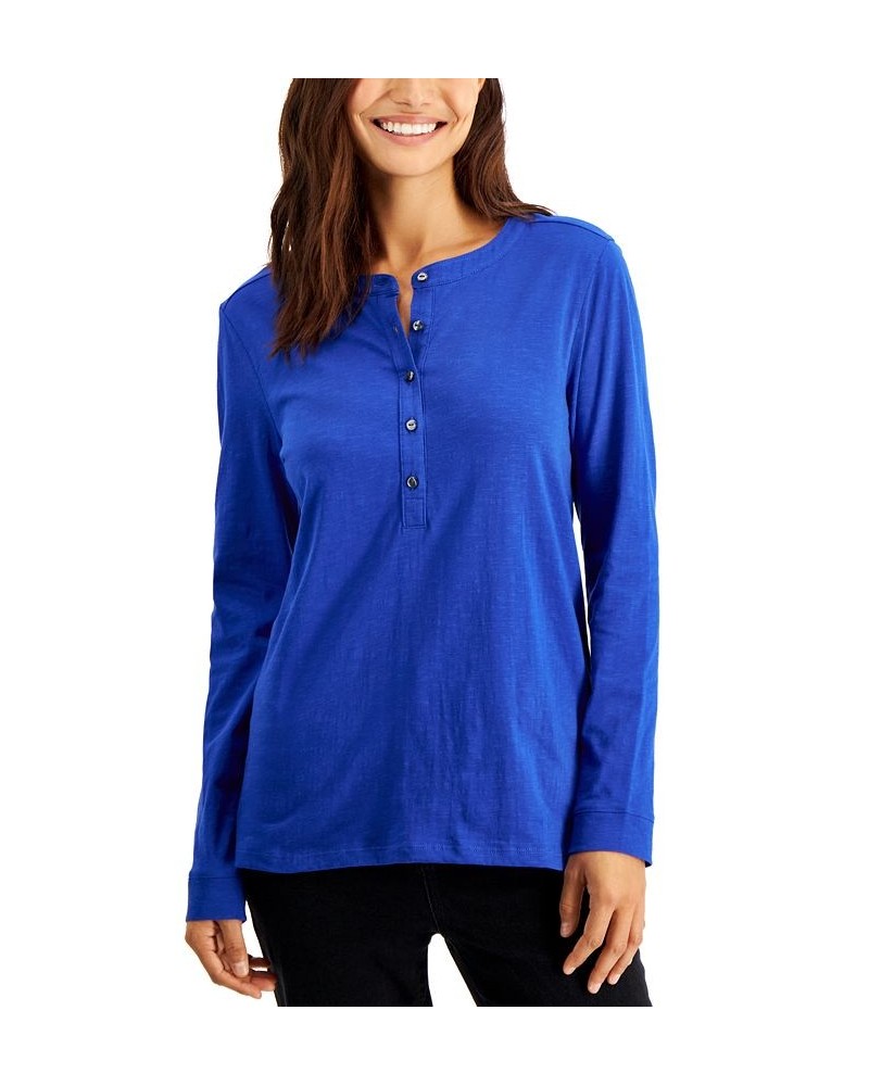 Henley Top Lazulite $12.67 Tops