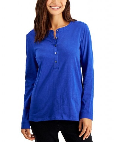 Henley Top Lazulite $12.67 Tops