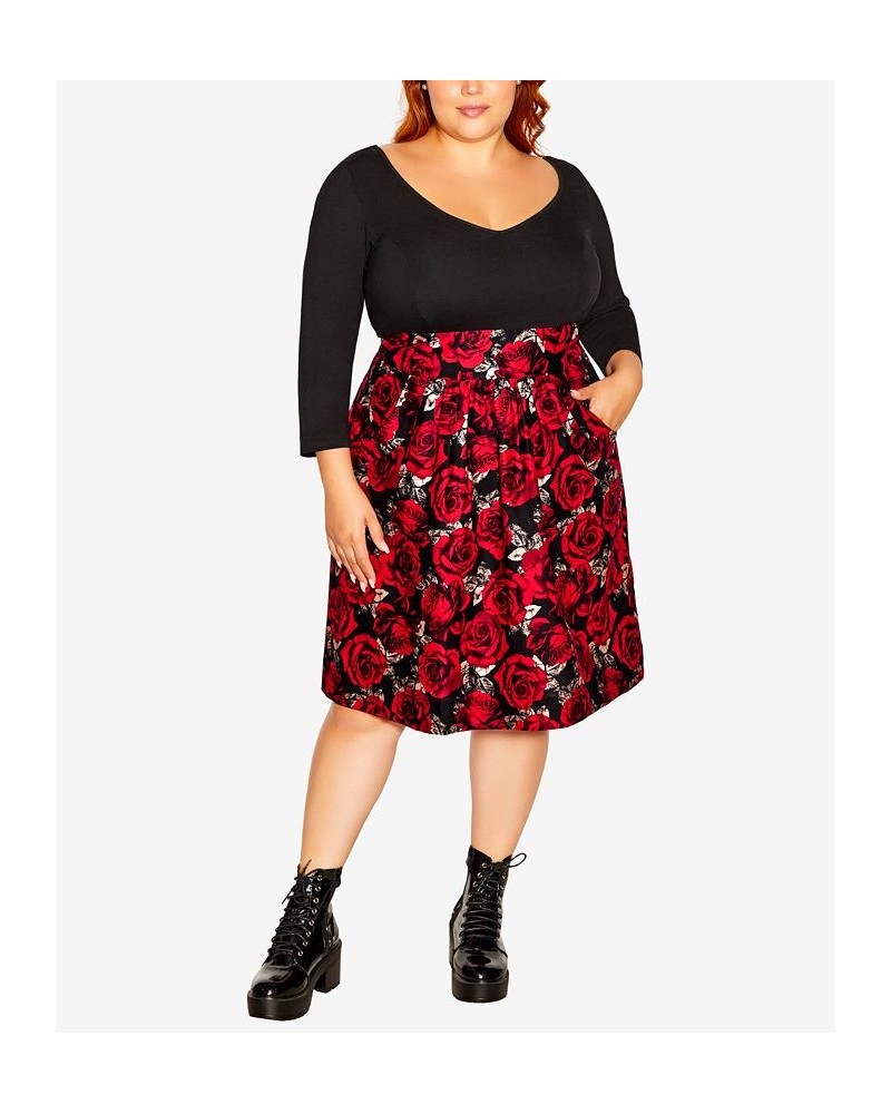 Trendy Plus Size Eleanora Dress Retro Rose $57.12 Dresses