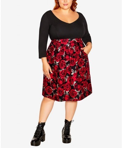 Trendy Plus Size Eleanora Dress Retro Rose $57.12 Dresses