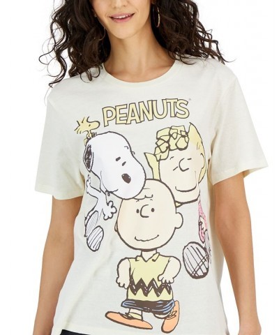 Juniors' Peanuts Graphic Crewneck T-Shirt Egret $10.63 Tops