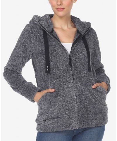 Women's Hooded Sherpa Jacket Charcoal $22.44 Jackets