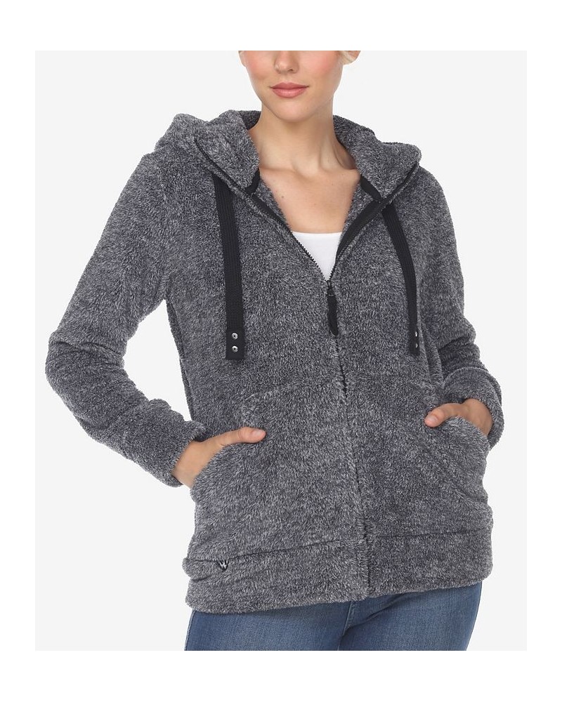 Women's Hooded Sherpa Jacket Charcoal $22.44 Jackets