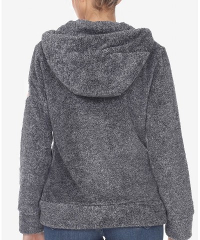 Women's Hooded Sherpa Jacket Charcoal $22.44 Jackets