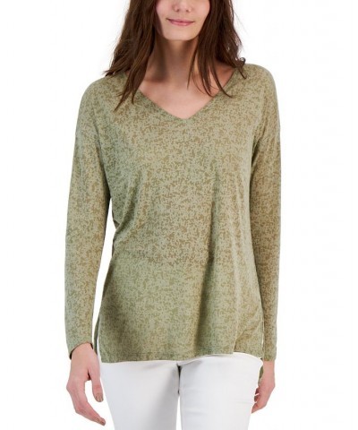 Women's Burnout Long-Sleeve Tunic Hazy Sage $15.03 Tops