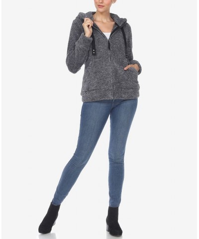 Women's Hooded Sherpa Jacket Charcoal $22.44 Jackets